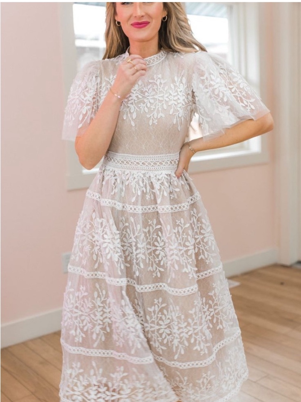 Ivy City Co Flutter Sleeve Sicily Dress